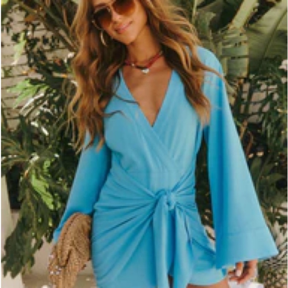 Vici Blue Long Sleeve Dress